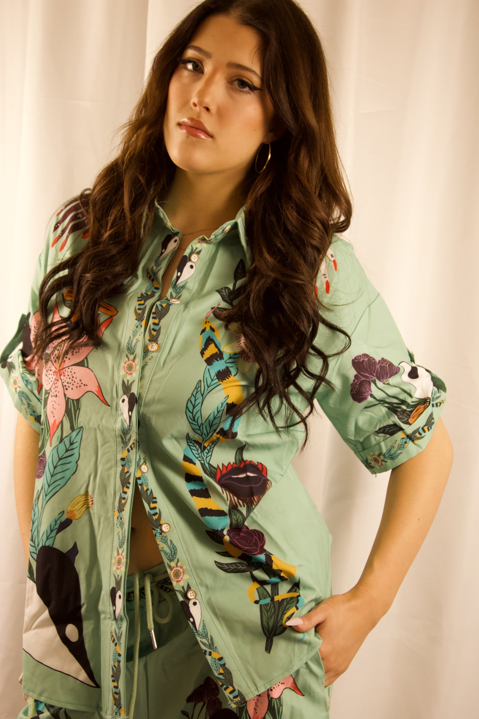 Tropical Paradise Floral Print Shirt and Shorts Set