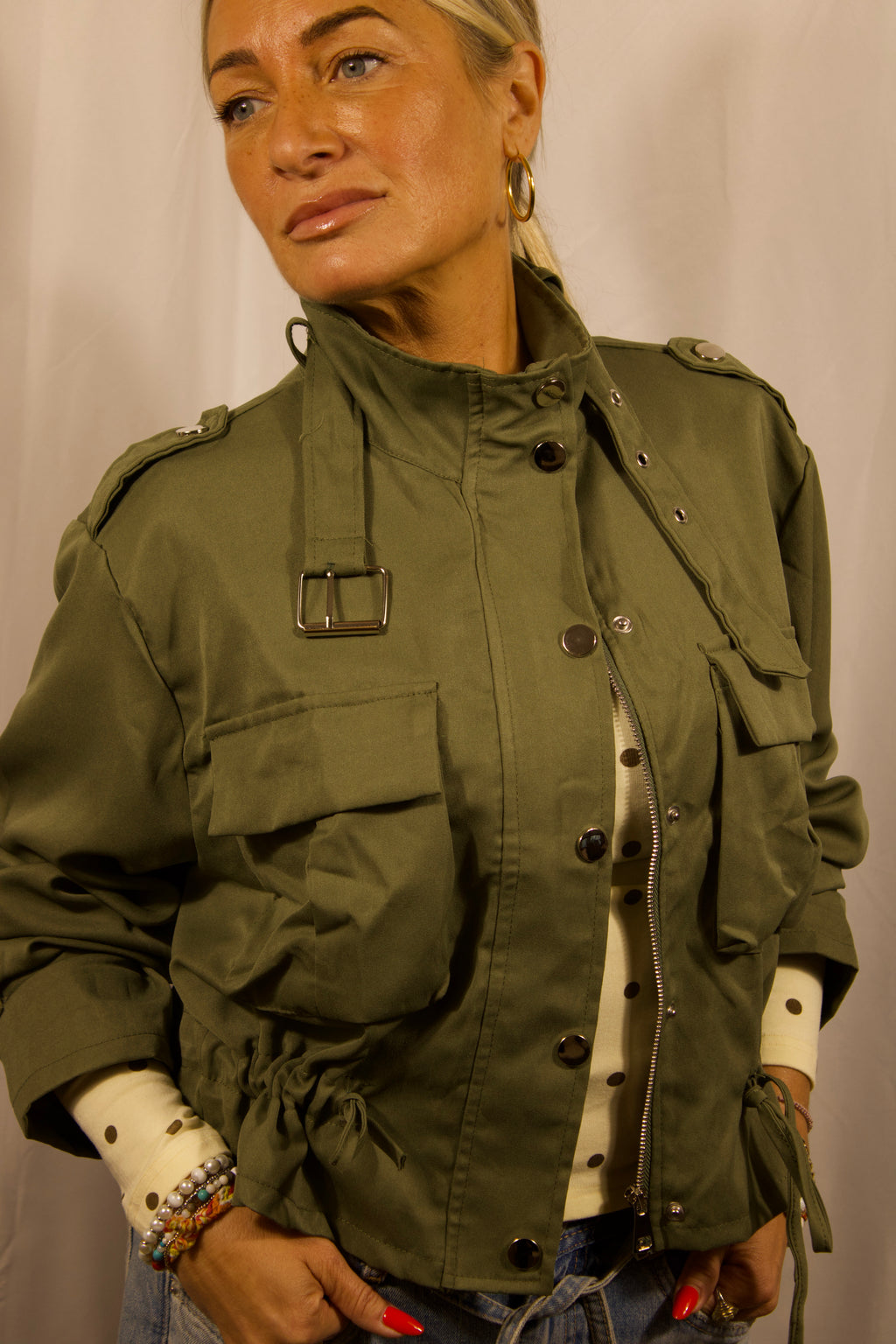 Snap Down Long Sleeve Jacket