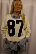 Number 87 Oversized Cable Knit Sweater