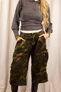 Camouflage Cargo Cropped Pants