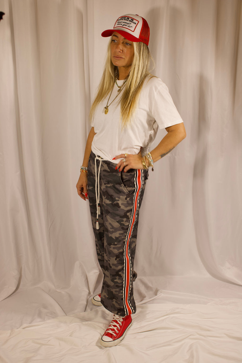 Camo Print Drawstring Waist Joggers